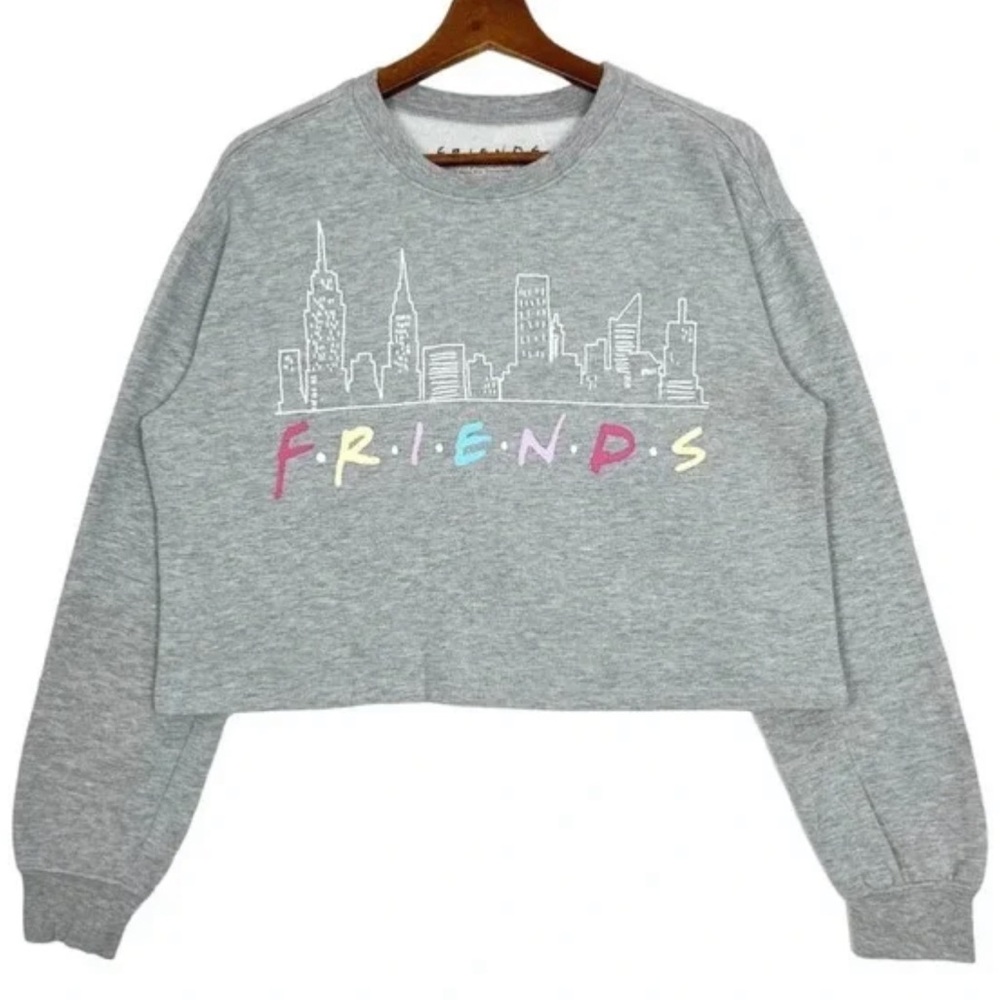 FRIENDS Cropped Grey Sweatshirt